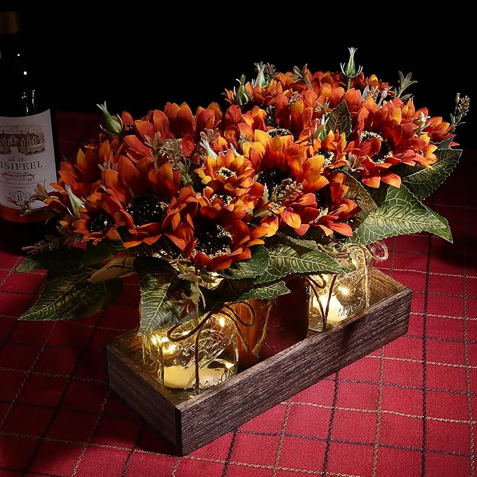3 Pcs Fall Mason Jar Centerpiece Table Decorations - Image 7