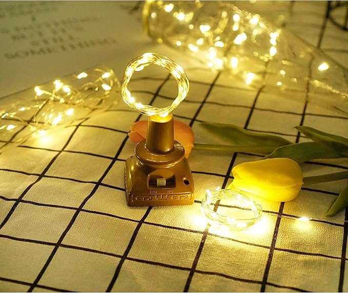 Decorman 10 Pack Solar Wine Bottle Lights 20 LEDs Waterproof Fairy Cork String - Image 5
