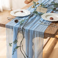 Cheesecloth Light Blue Table Runner Gauze Rustic Cheese Cloth Table Runner 120 by KEKETOARRANGE
