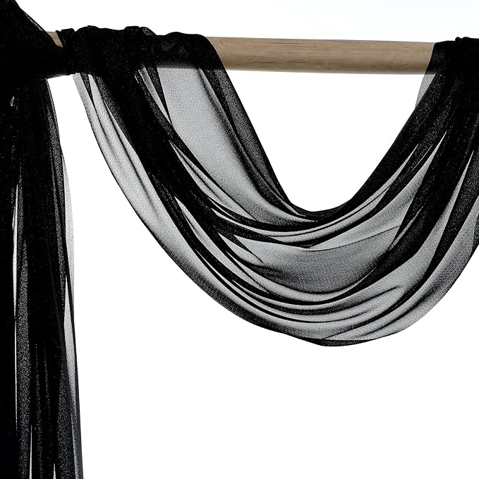 VDS Pack of 2 Panel Wedding Arch Draping Fabric Sheer Chiffon Fabric Drapery - Image 6