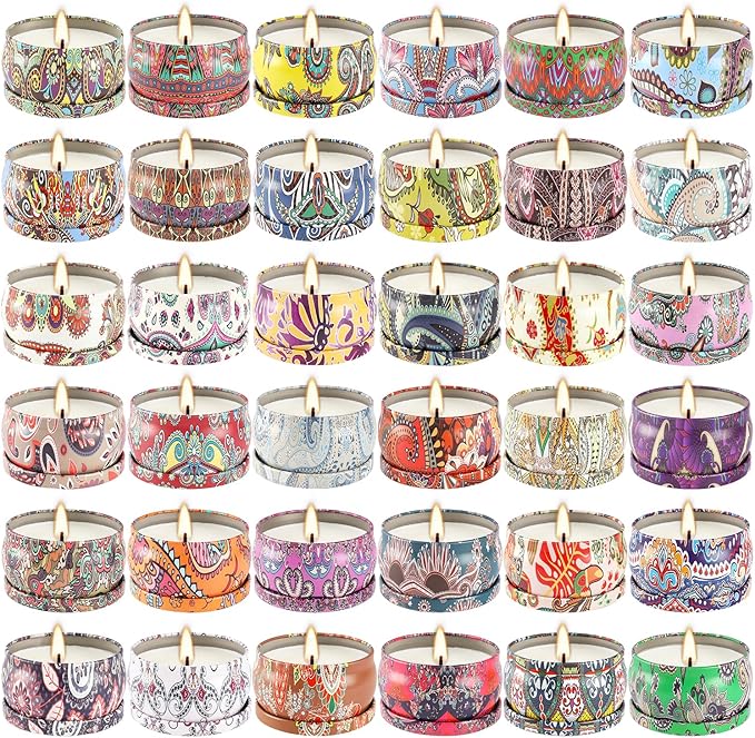 Scented Candles Gifts Set 36 Pack Soy Wax Travel Tin Jar Candles - Image 8