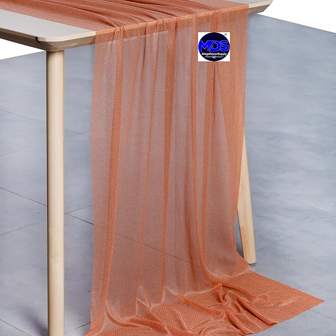 MDS 2 Pack 10ft Chiffon Table Runner 29 x 120 Inches Sheer Wedding Runner - Image 2