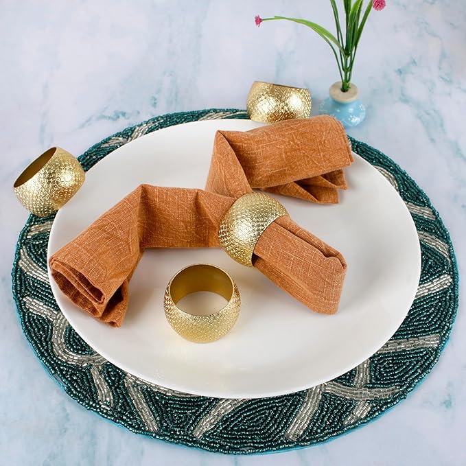 Gold Napkin Rings Set of 12 - Image 2
