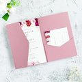 20 PCS Dusty Rose Tri-fold Laser Cut Wedding Invitation Pockets by FEIYI