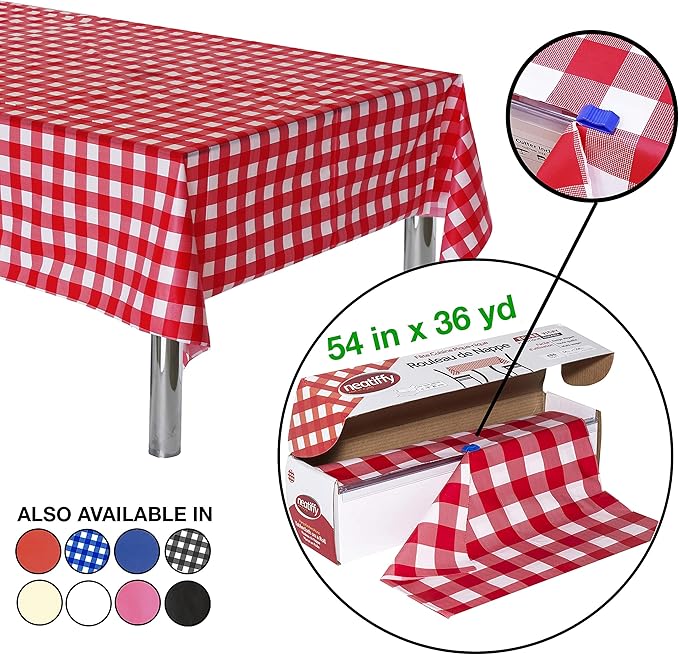 Neatiffy Disposable Plastic Table Cloth Roll | 54 in x 108 Ft Waterproof - Image 2