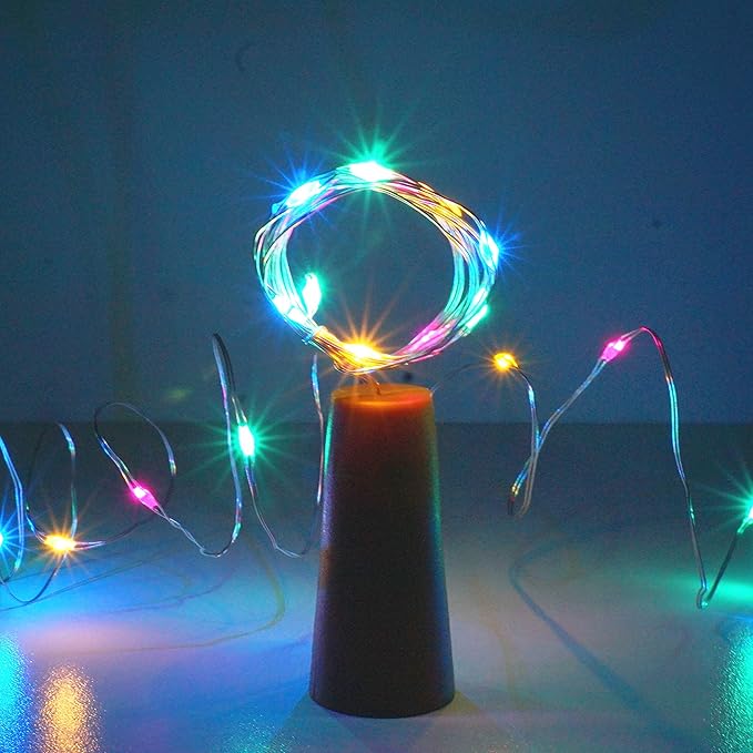 20 LED Wine Bottle Lights with Cork, 15 Pack Battery Operated Cork Shape Fairy - Image 6