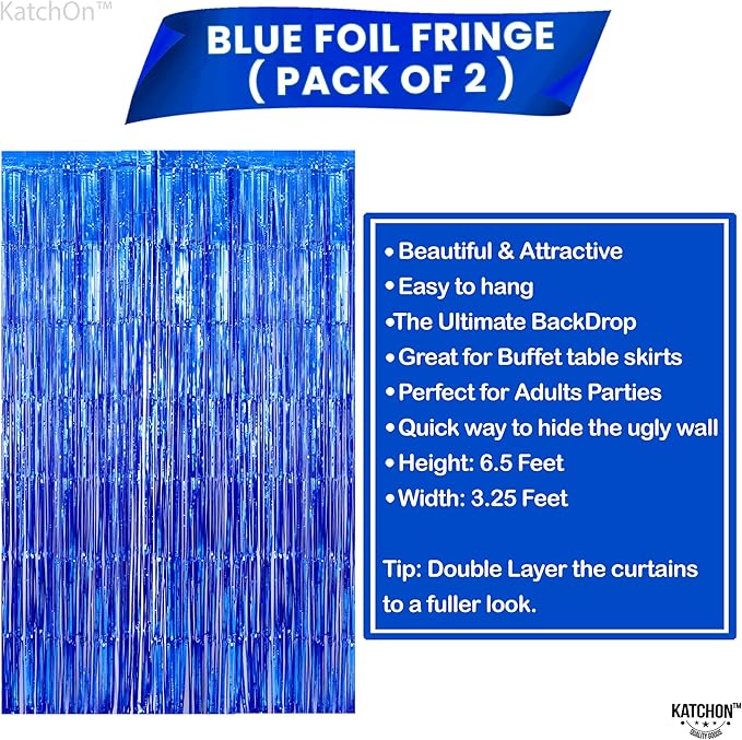 KatchOn, Metallic Blue Backdrop Curtain - Image 7