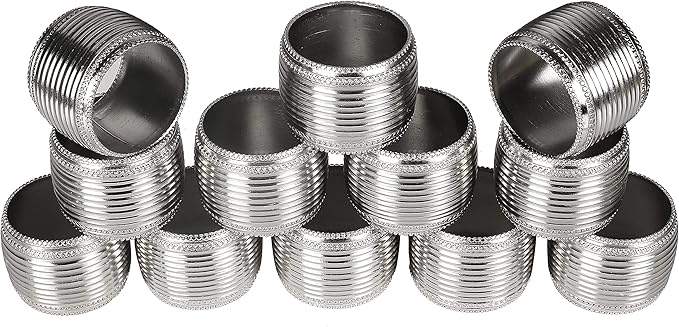 Silver Napkin Rings Set of 12 – Classic Metal Napkin Holders by LifeByCotton