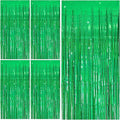 Tinsel Curtain Backdrop Green Birthday Party Decorations 5 Packs Glitter Foil by KEJ