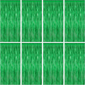 8 Pack Green Streamer, 3.28 FT x 7.05 FT Dinosaur Backdrop, Metallic Tinsel by ZATAYE
