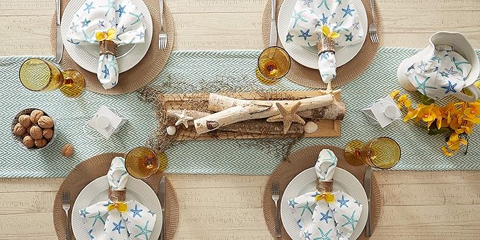 DII Woven Basic Tabletop Collection Chevron Table Runner - Image 5