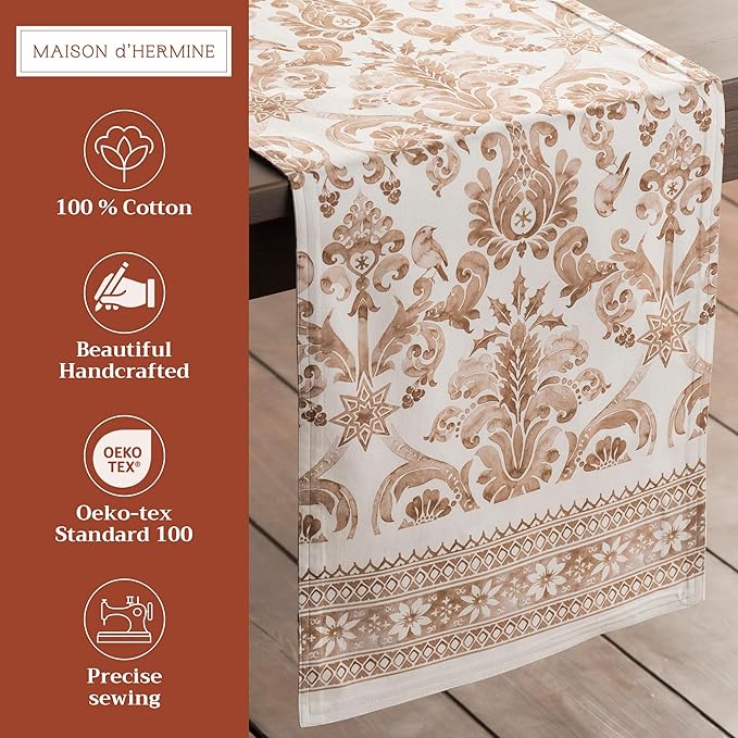 Maison d' Hermine Table Runner 100% Cotton Double Layer Table Runners 108 - Image 2