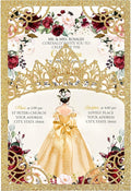50Pcs Gold Crown Quinceanera Invitation by DreamBuilt