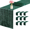 10 Packs 12 x 72 inches Sequin Table Runner, Hunter Green Glitter Table Runner by Unknown