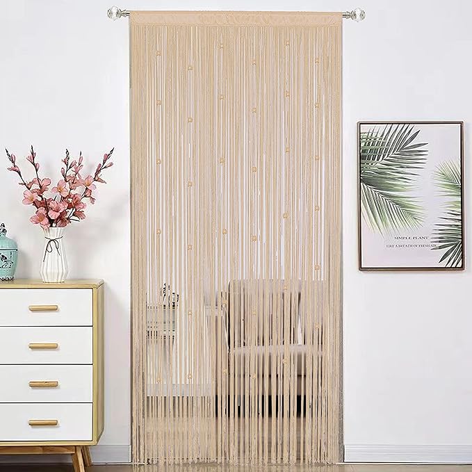 Beaded Doorway Curtain Door Beads Dense String Curtains Fringe Hippie Perfect by HSYLYM