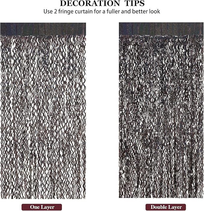 Black Foil Curtain Backdrop, CYLMFC 3 Pack 3.3 ft x 6.6 ft Sparkle Metallic - Image 5