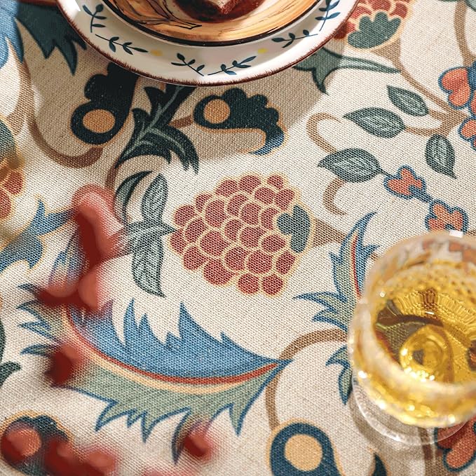 patdrea Designer Vintage Linen Extra Long Tablecloth - Image 4