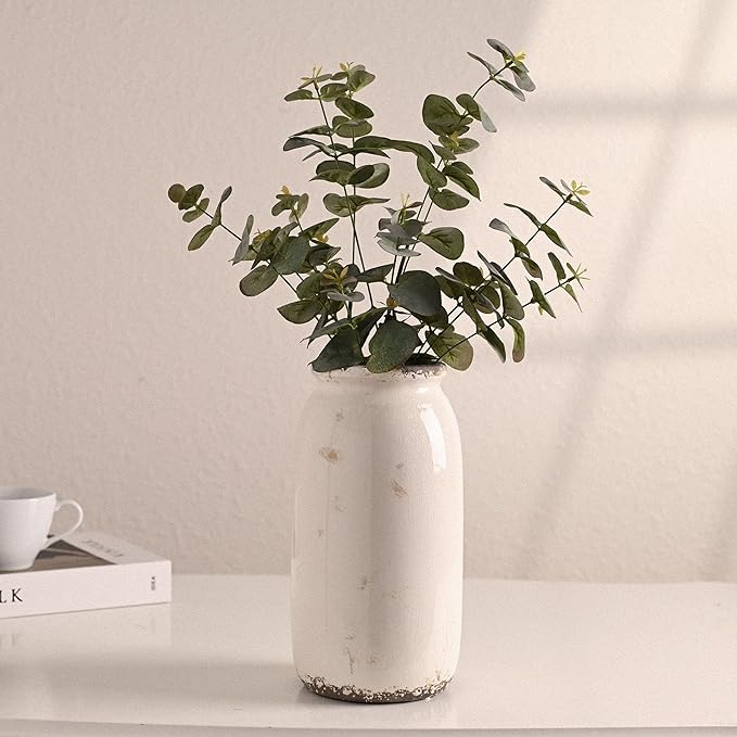 VICTOR & TERESA Rustic Large White Vase - Image 3