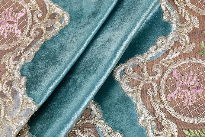 vctops Damask Lace Patchwork Tablecloth Luxury Square Small Table Cover Elegant - Image 5