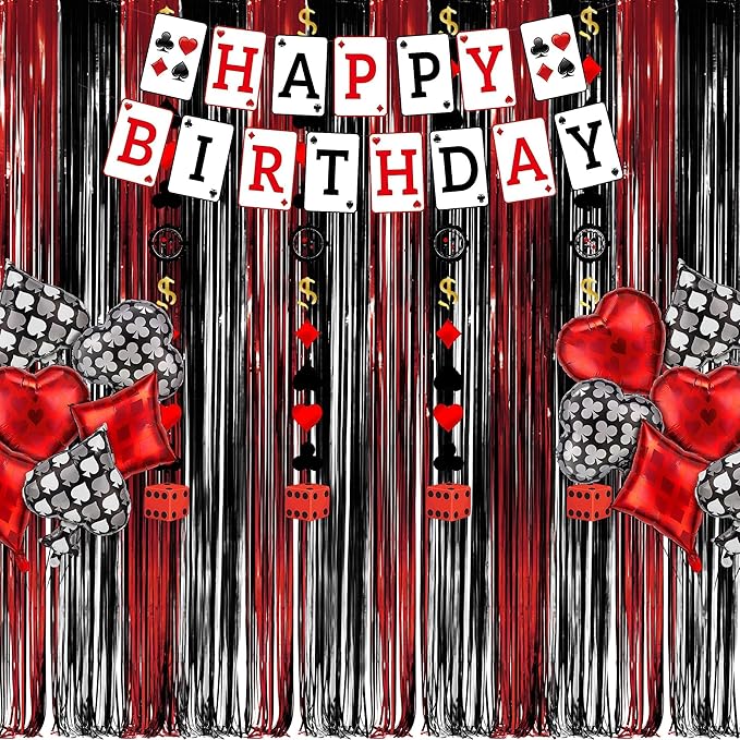 Black Red Party Streamers Backdrop - Image 5