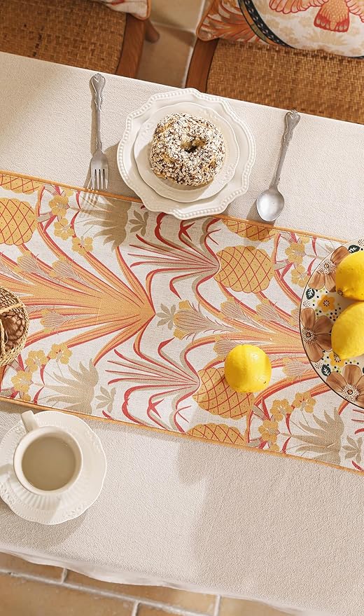 patdrea Designer Tropical Linen Table Runner 102 Inch Long, Decoration - Image 8