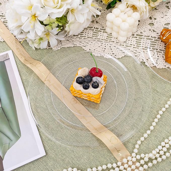 KIRE 60PCS Clear Plastic Plates - Image 3