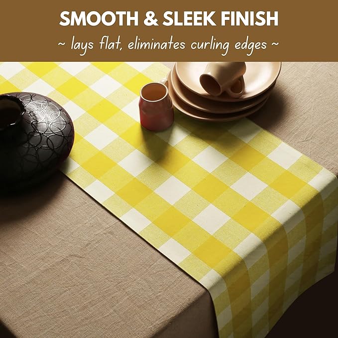 Native Fab Table Runner Buffalo Check Plaid 100% Cotton - Image 6