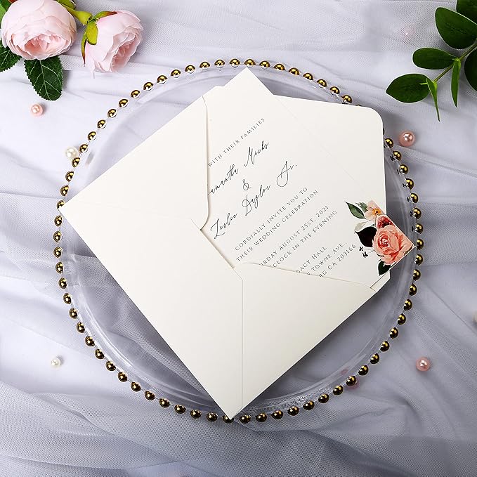 PONATIA 50 PCS/Pack 80lb Thick A7 Envelopes, 5.27 x 7.48'' Sparkle Ivory Heavy - Image 7