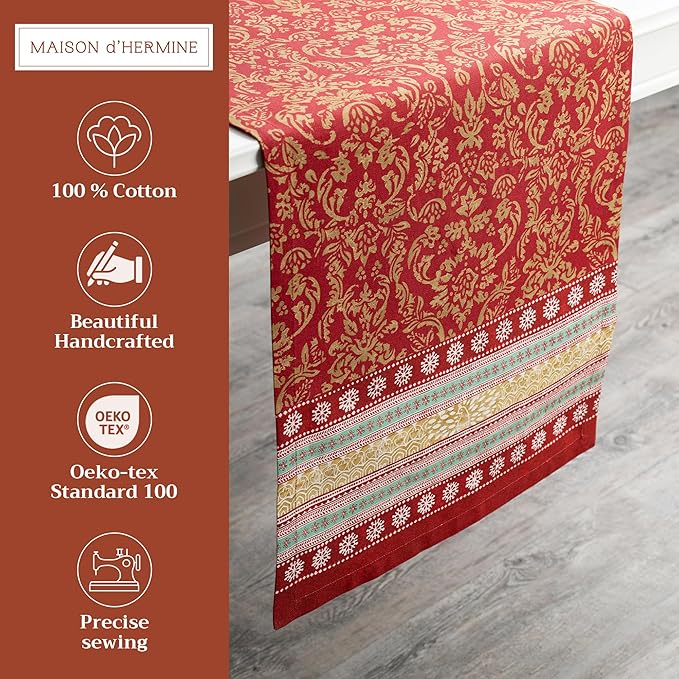 Maison d' Hermine Table Runner 100% Cotton Single Layer Table Runners 72 inches - Image 2