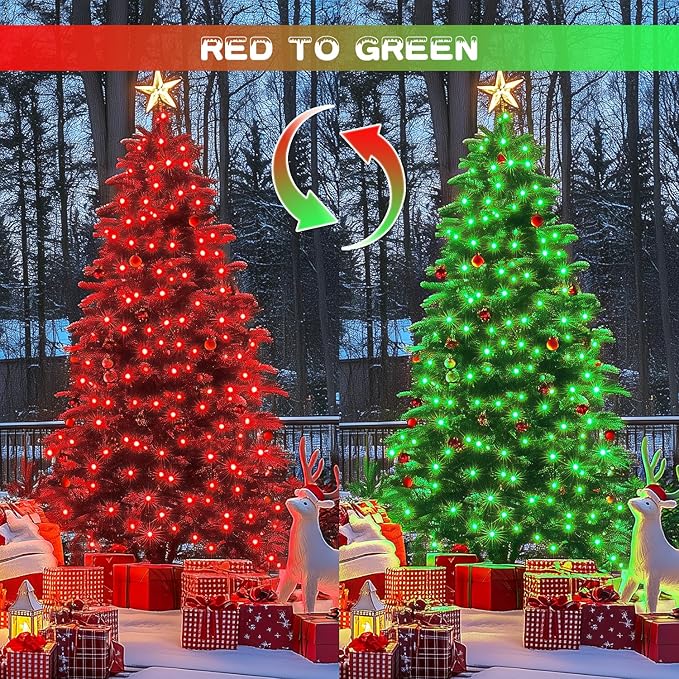 JMEXSUSS Red and Green Solar Christmas Lights Outdoor Waterproof, 2 Pack 100 - Image 2
