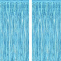 2 Pack Backdrop Curtains, 3.28 Feet x 7.05 Feet Sky Blue Tinsel Backdrop by ZATAYE