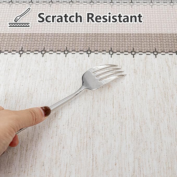 MYSKY HOME Table Cloth 60x84 in Rectangle, Heavy Duty Linen Look Waterproof - Image 2