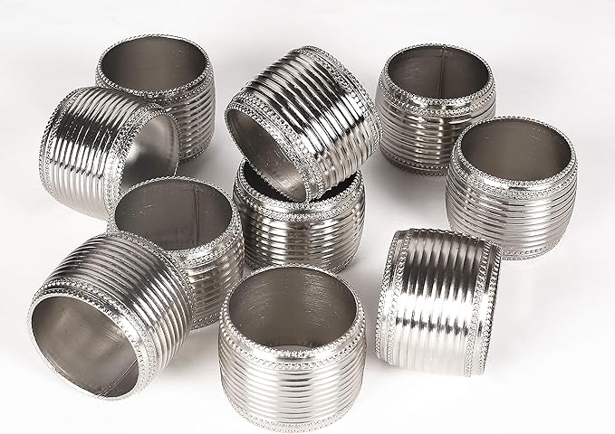 Silver Napkin Rings Set of 12 – Classic Metal Napkin Holders - Image 3