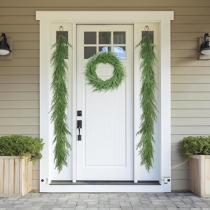 Christmas Decorations Artificial Norfolk Pine Garlands 9FT, Outdoor Decorations - Image 5