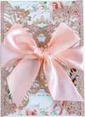 20 PCS 5.12x7.2 Butterfly Quinceanera Invitation, Laser Cut Wedding Invitation by FEIYI