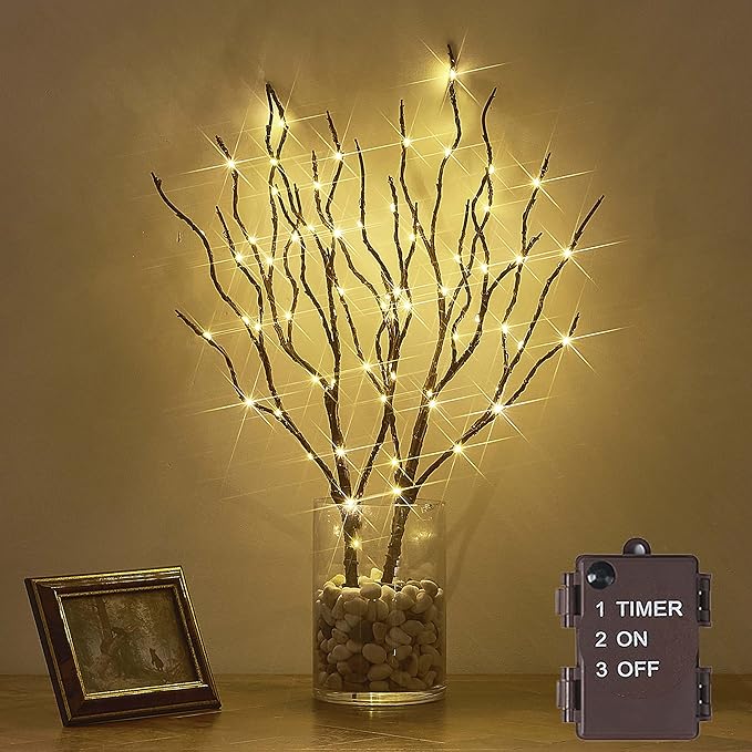 Hairui Twig Branches with Fairy LED Lights 18IN 70LED Battery Operated Lighted by Hairui