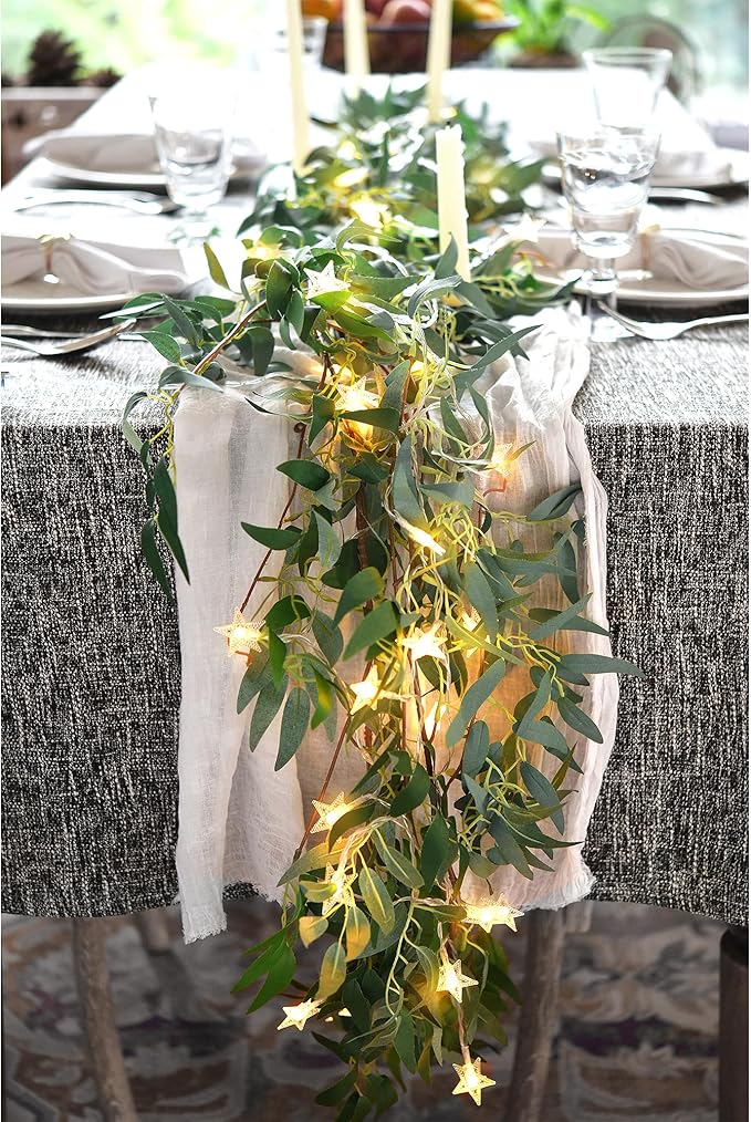 Enchanting Decor: Pair of Flexible Rustic Willow Garlands Adorned - Image 3
