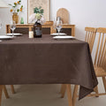 NLMUVW Brown Linen Tablecloth Rectangle, Chocolate Table Cloth Farmhouse by NLMUVW