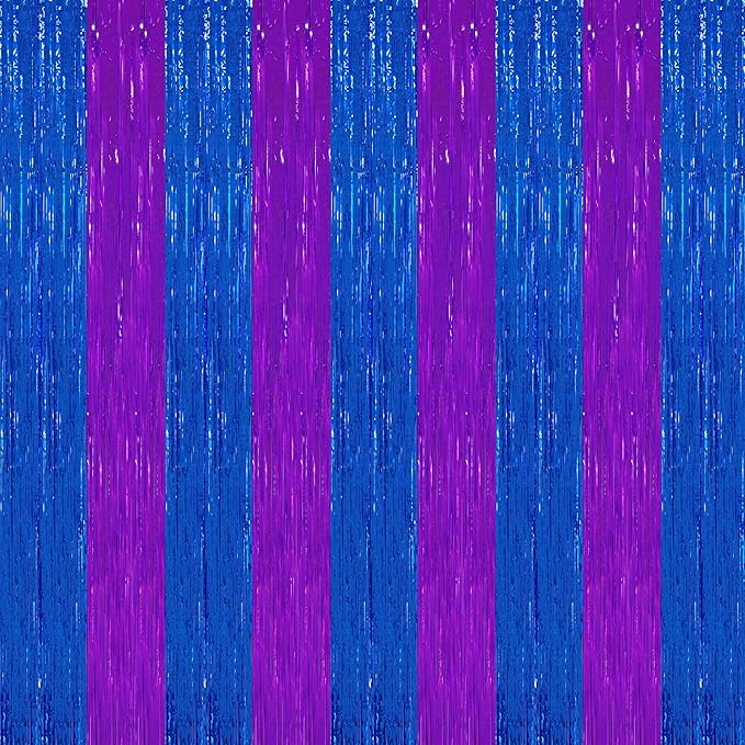 TONIFUL 2Pcs Blue Purple Door Streamers, Metallic Streamers Green Foil Fringe by TONIFUL