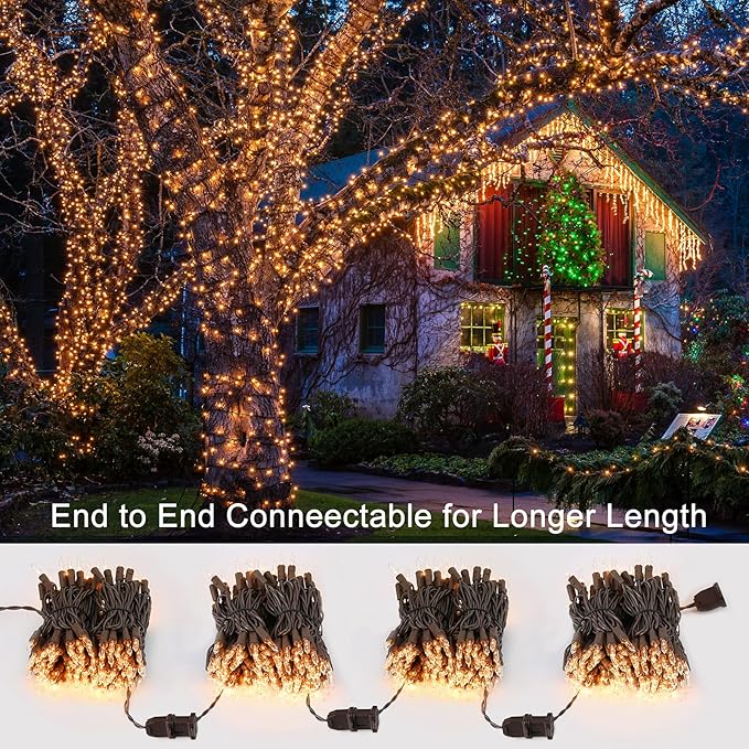 Clear Christmas Lights, 69.6ft 300ct Incandescent Christmas Lights, Connectable - Image 3