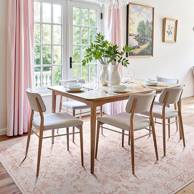Deerly Pink Area Rugs 9x12 for Living Room Soft Non-Slip, Large Bedroom Rug - Image 4