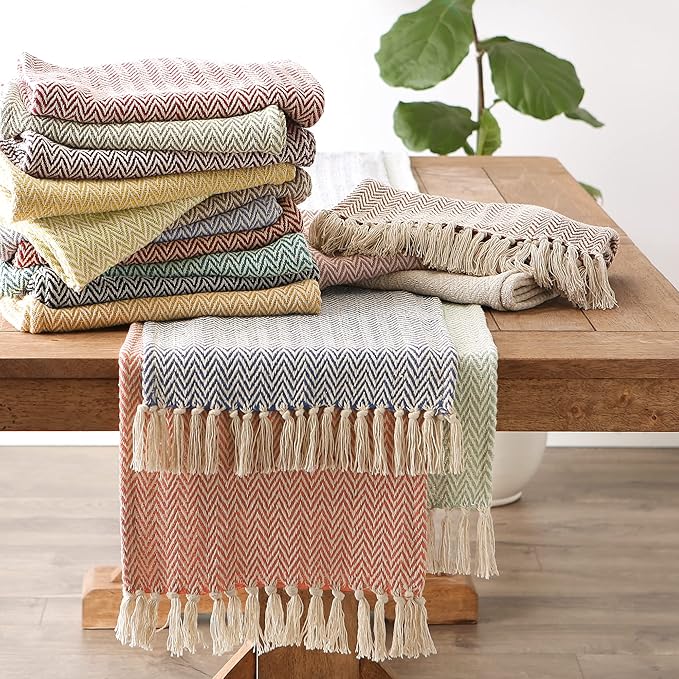 DII Woven Basic Tabletop Collection Chevron Table Runner - Image 6