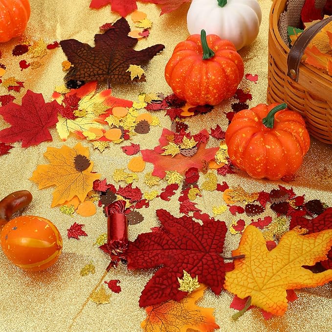 Autumn Fall Confetti Glitter Sequin Thanksgiving Maple Leaves Turkey Pumpkin - Image 3