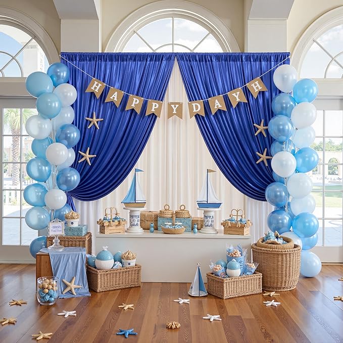 20x10ft Thick Royal Blue Glitter Backdrop Curtain Panels - Image 4
