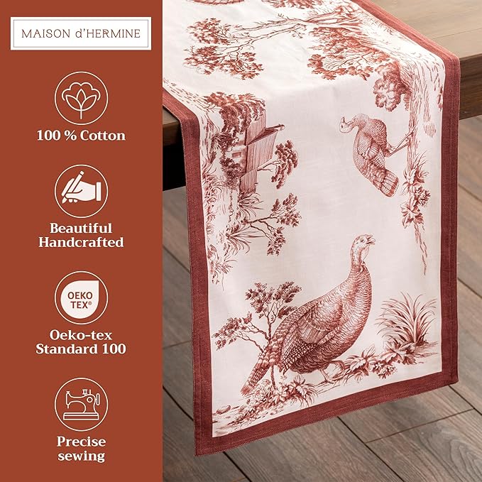Maison d' Hermine Table Runner 100% Cotton Double Layer Table Runners 108 - Image 2