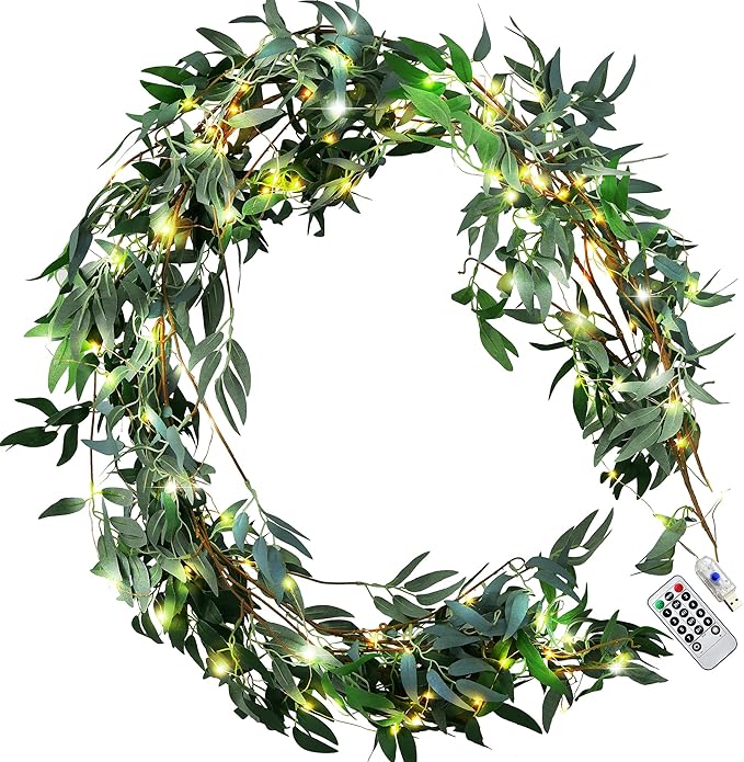 FiveSeasonStuff 2 Mix Rustic Willow Garlands, Bendable Artificial Greenery Vine by FiveSeasonStuff