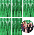 5 Pack Foil Curtain Backdrop Green Metallic Tinsel Foil Fringe Curtains Photo by KEJ