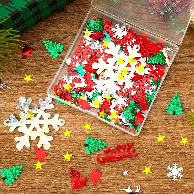 MARFOREVER Christmas Glitter Confetti, Merry Christmas Table Decorations - Image 2
