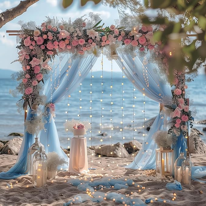 Fomcet Baby Blue Tulle Backdrop Curtains - Image 6