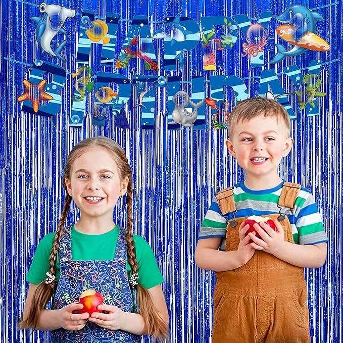 Dark Blue Tinsel Backdrop Streamers - Image 2